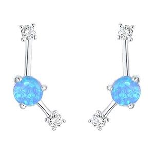 14K Gold Plated Sterling Silver Opal Ear Crawler